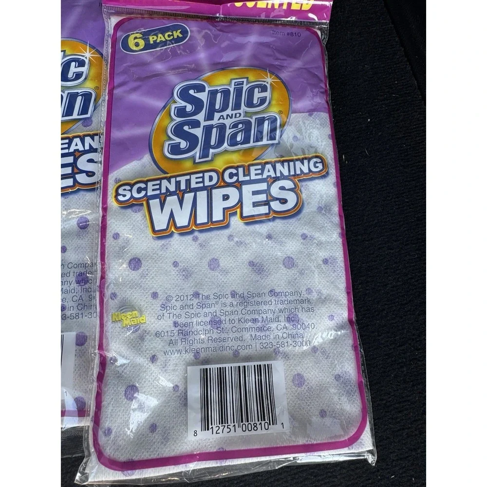 Lot Of 2 Discontinued 2009 Spic And Span Cleaning Wipes, 6 Pack, Lavender Scent